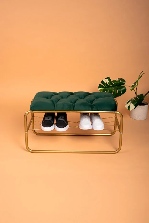 AYAKKABILIK PUF BENCH DÖŞEMELİ KAPI GİRİŞİ PUF KAPI GİRİŞİ DÜZENLEYİCİ DÜĞMELİ TEL RAFLI